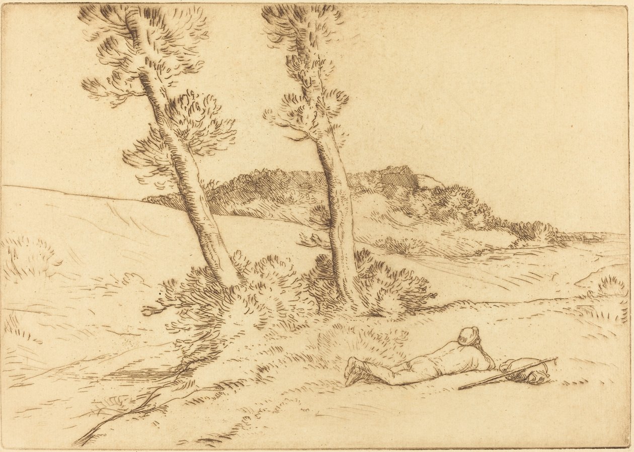 Voyageur étendu sur le gazon - Alphonse Legros
