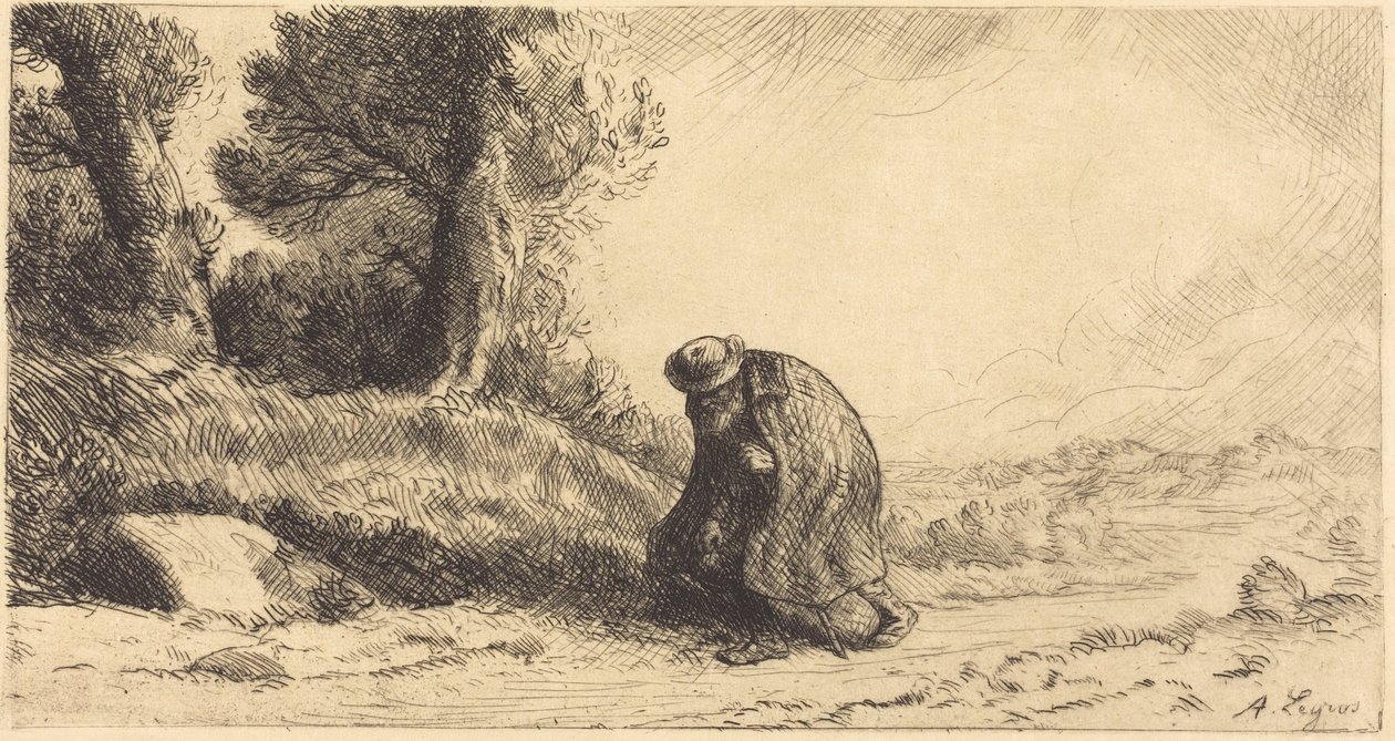 Un vagabond passant dans une ruelle - Alphonse Legros
