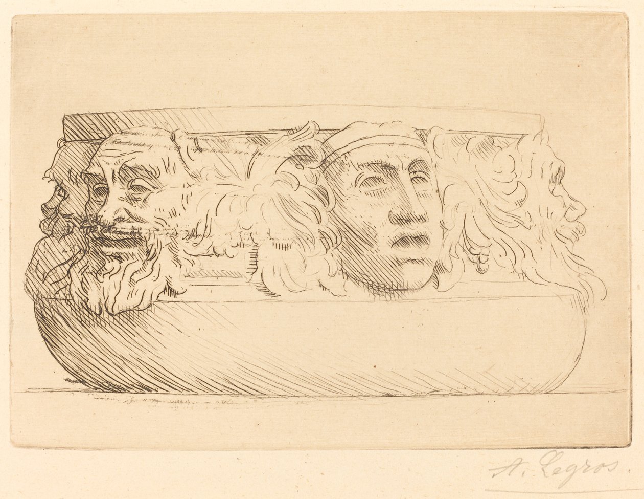 Vase aux grotesques (Le vase aux masques) - Alphonse Legros