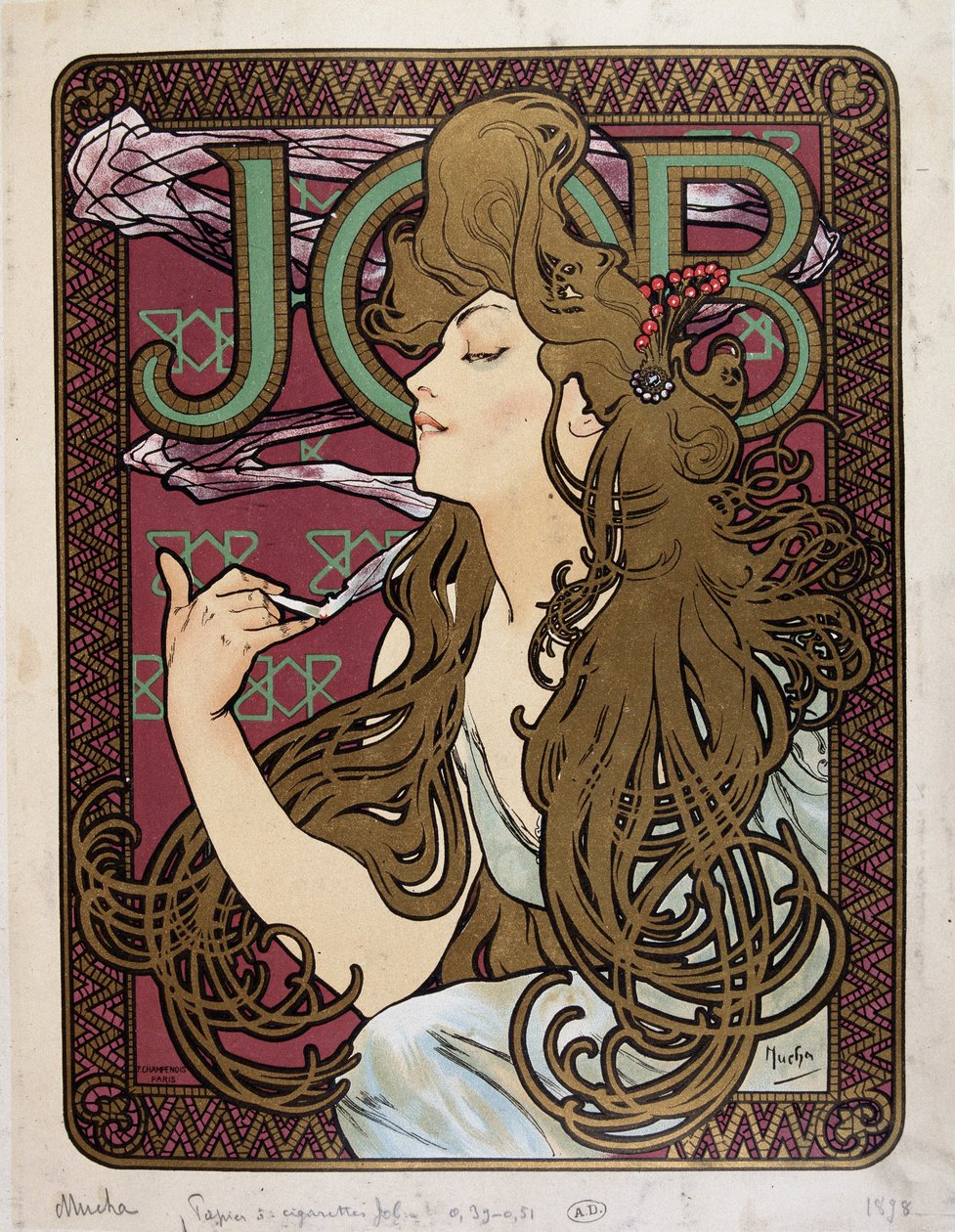 Affiche publicitaire pour Job Papier à Cigarettes - Alphonse Mucha