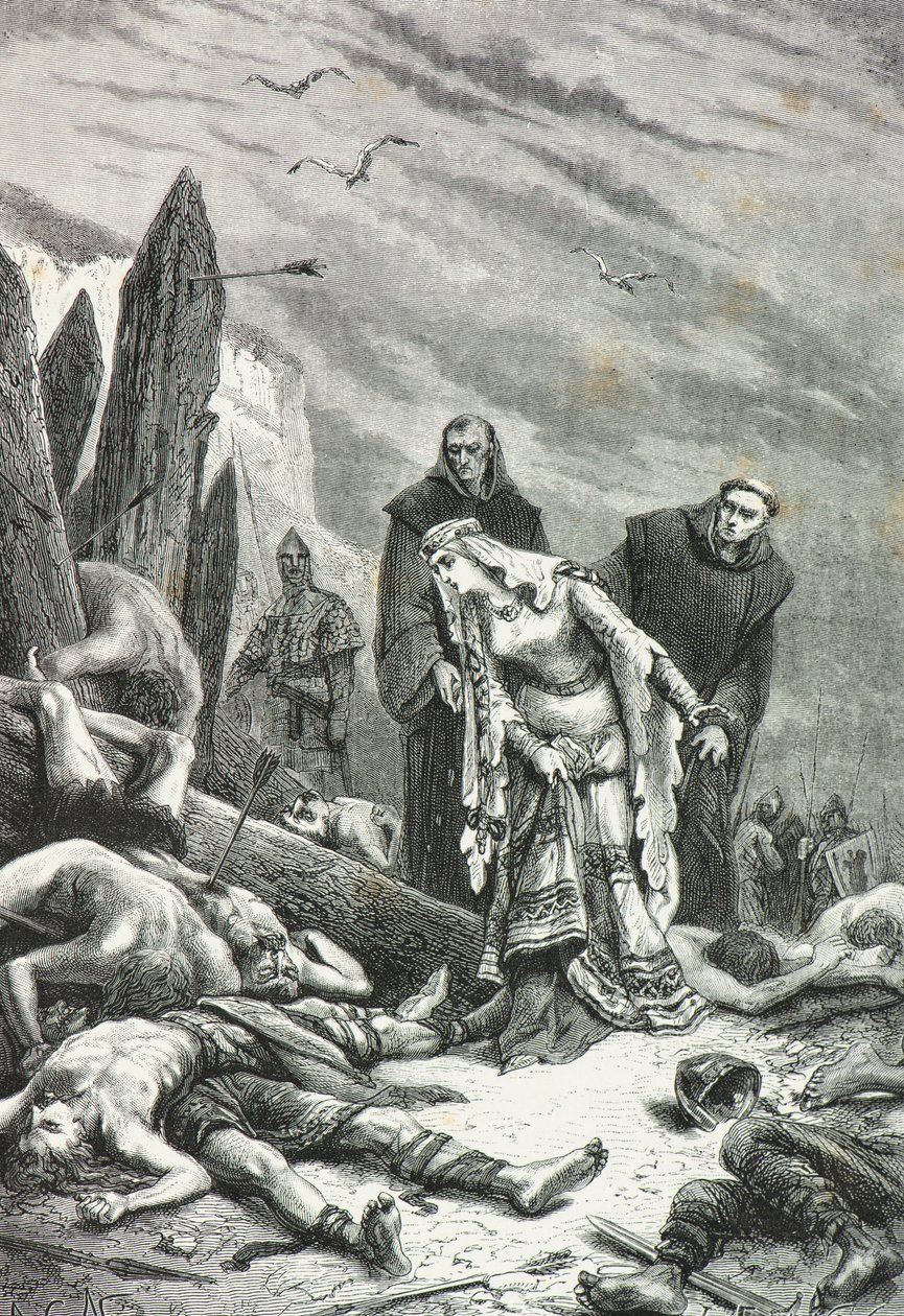 Edith au cou de cygne trouve le corps du roi Harold sur le champ de bataille d