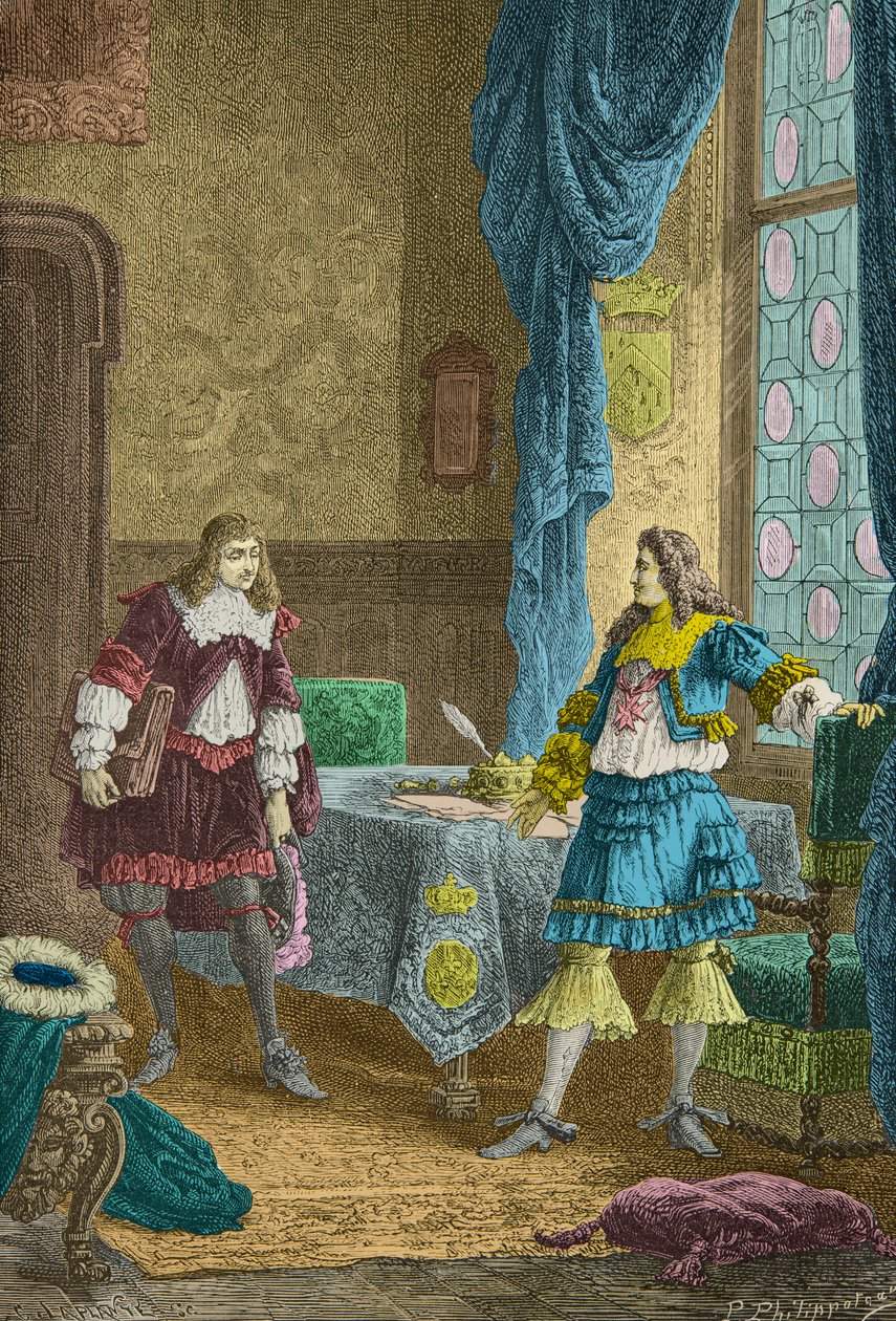 Louis 14 congedie Nicolas Fouquet (Gravure) - Alphonse Marie de Neuville