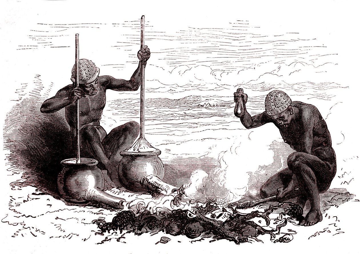 Forgerons natifs de la tribu Latuka. Soudan du Sud - Alphonse Marie de Neuville