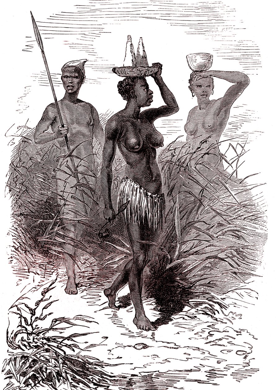 Autochtones de la tribu Nuer, vallée du Nil supérieur - Alphonse Marie de Neuville