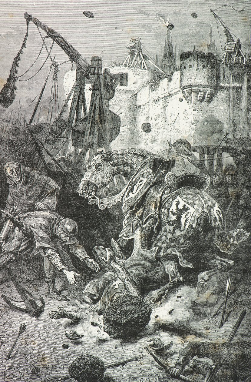 Simon 4 de montfort est tué par un jet de pierre, toulouse - Alphonse Marie de Neuville