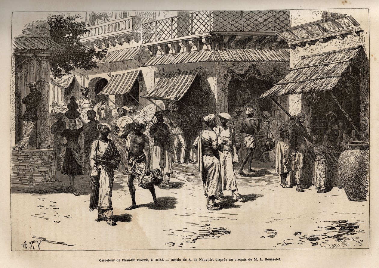 Le carrefour de Chandni Chowk, la rue des vers à soie, l