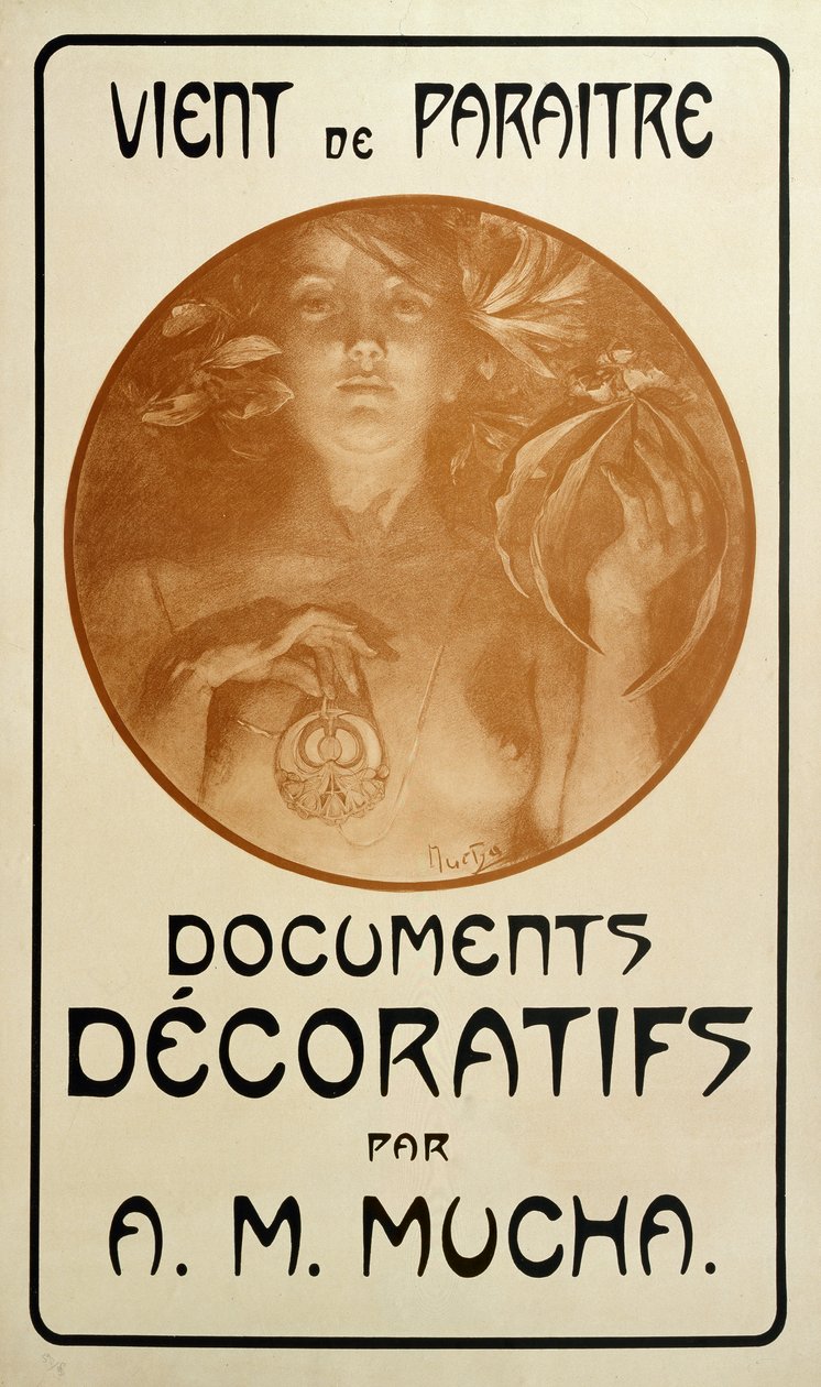 Publicité pour la monographie Documents décoratifs par Alphonse Mucha, 1902 - Alphonse Mucha
