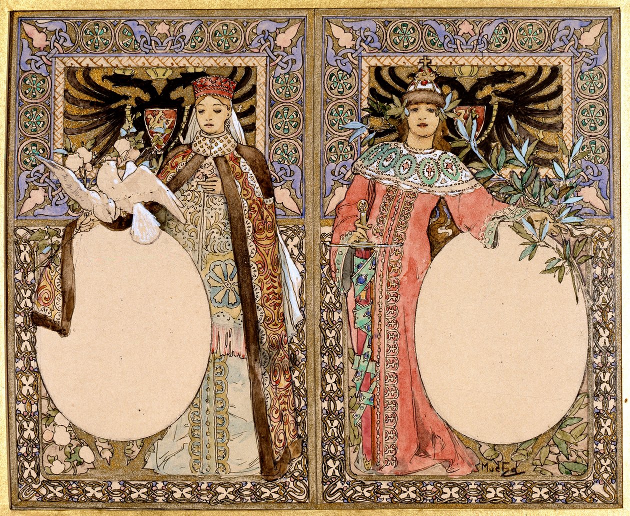 Illustration de livre, années 1890 - Alphonse Mucha