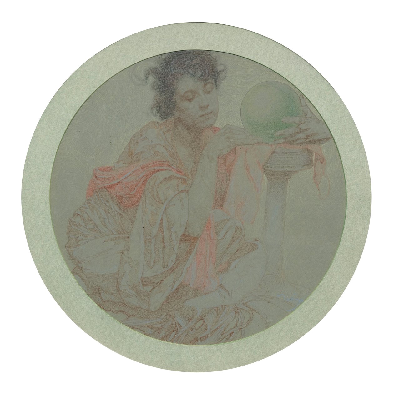 Voyante avec boule de cristal - Alphonse Mucha