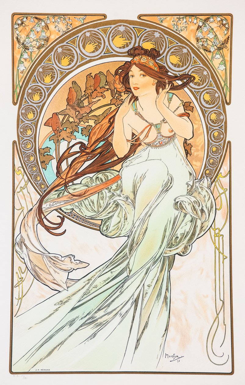 La Musica de la série Les Arts, 1898 - Alphonse Mucha