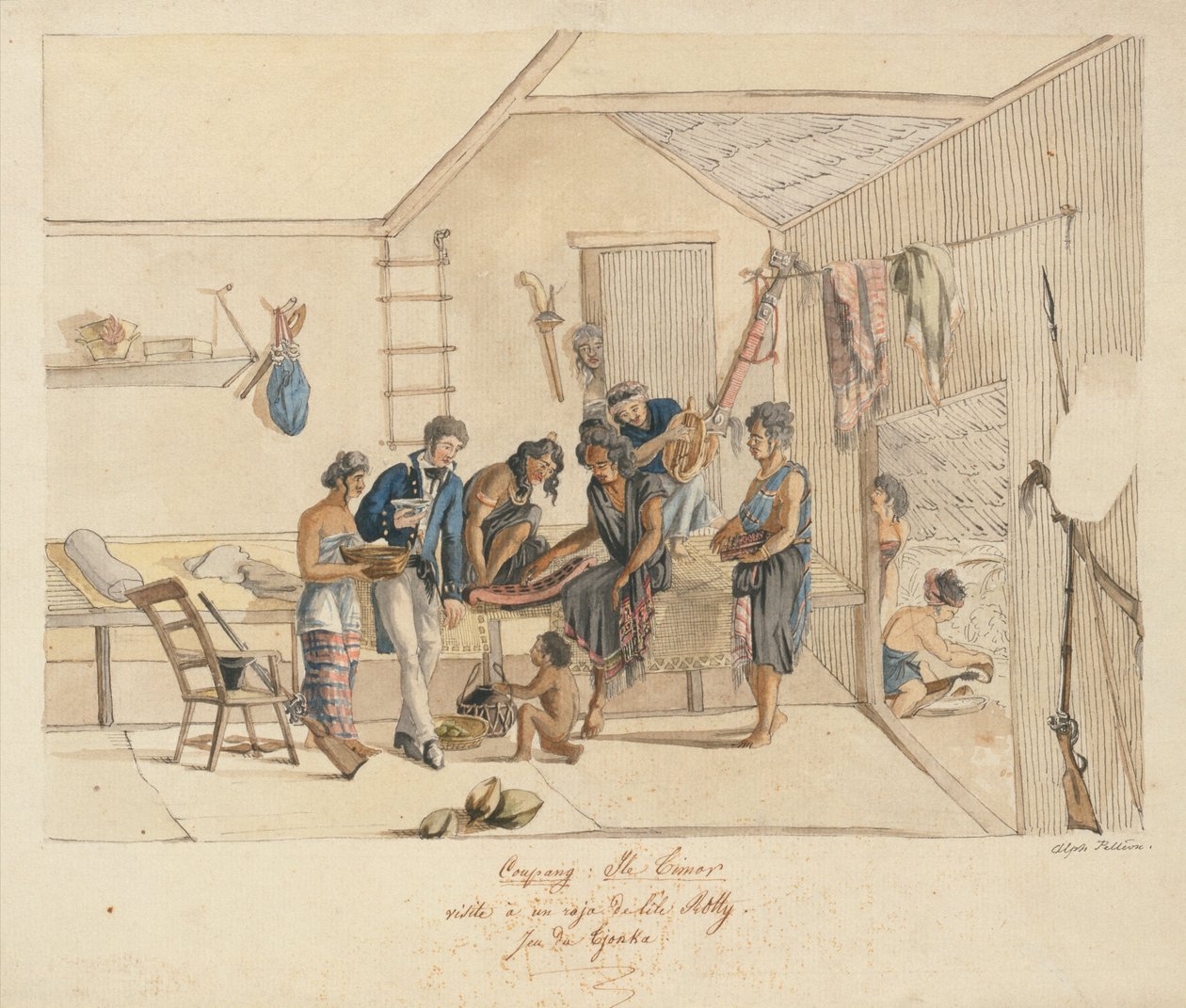 Visite chez un Raja des îles Timor - Alphonse Pellion