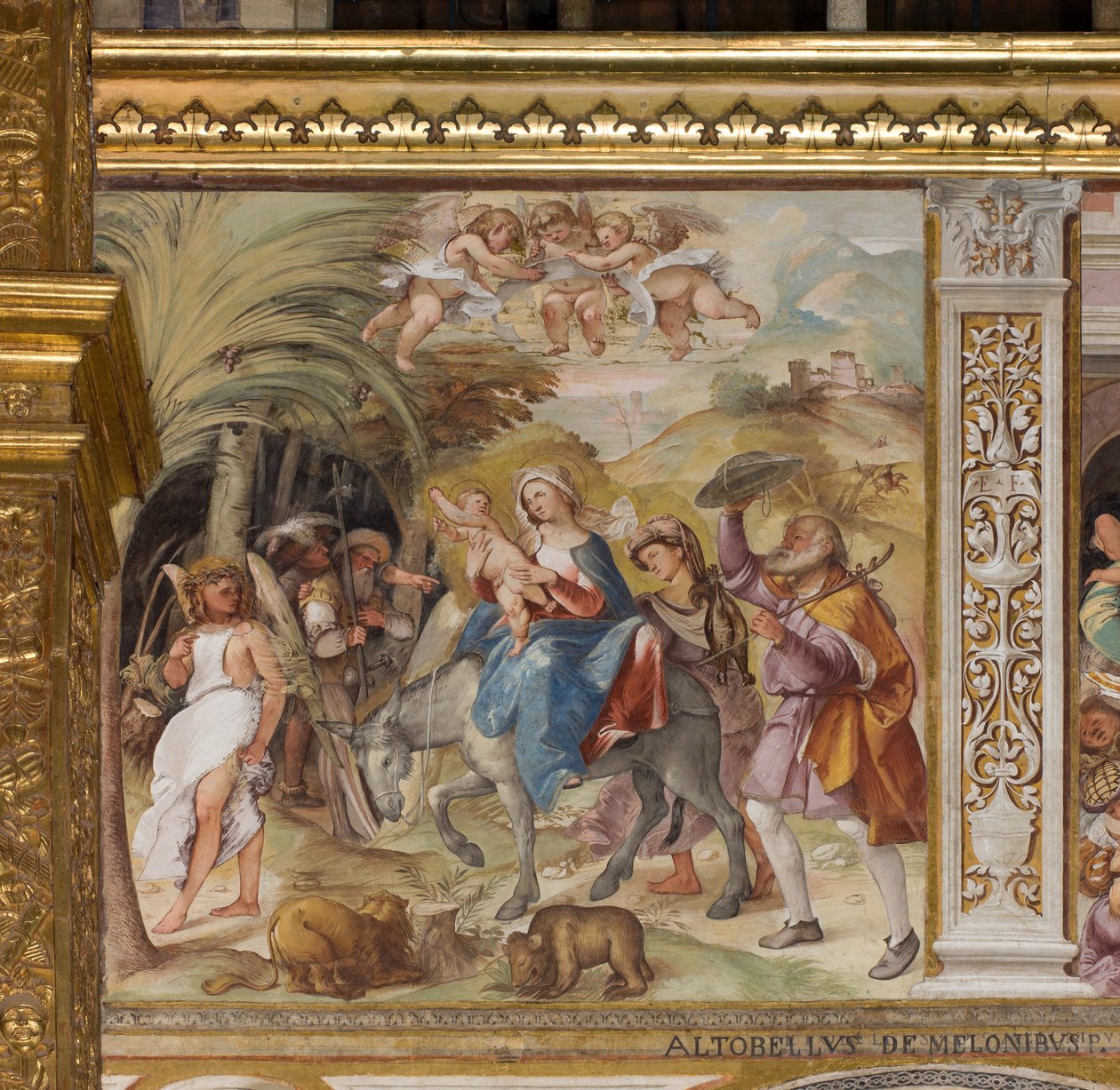 Presbytère, Septième travée nord, Fuite en Égypte, Altobello Melon - Altobello Melone