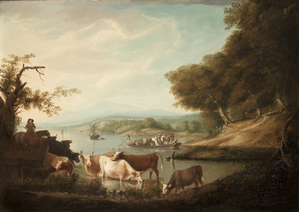 Un lieu de repos calme - Scène vaste et sans limites avec du bétail, 1816 - Alvan Fisher