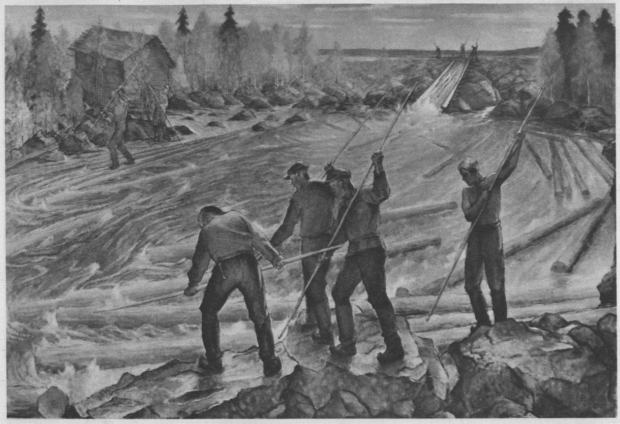 Flottage du bois en Finlande - Alvar Cawén