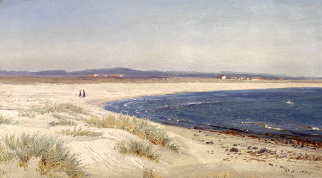 Norvégien :  Mennesker på en strand People on a Beach - Amaldus Nielsen