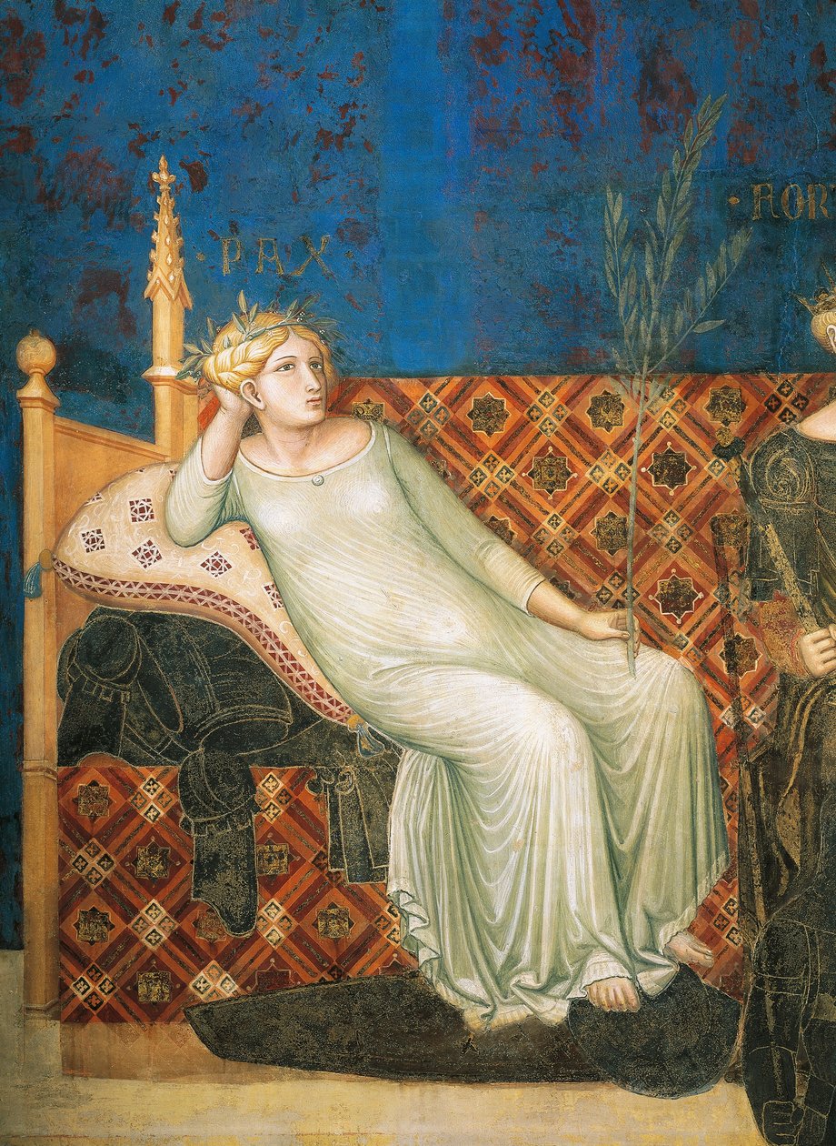Allégorie du bon gouvernement, paix (détail) - Ambrogio Lorenzetti