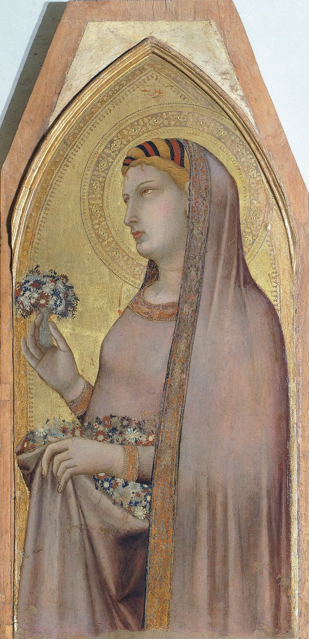 Sainte Dorothée, (détail) du triptyque représentant la Vierge à l