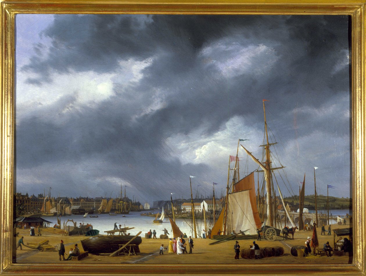 Le port de Dieppe par Louis Garneray, vers 1820 - Ambroise-Louis Garneray