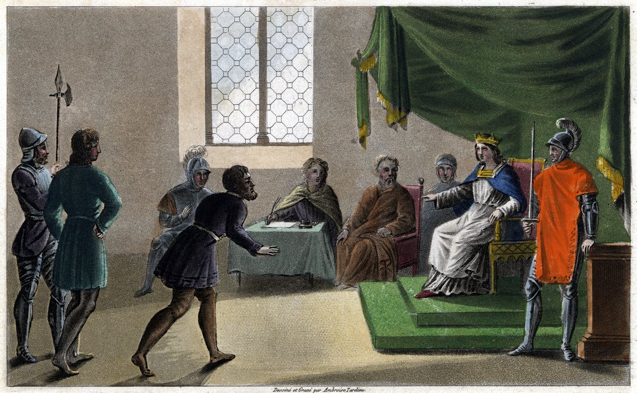Childebert II le juste rendant justice à ses sujets (711). Dessiné et gravé par Ambroise Tardieu en 1825 - Ambroise Tardieu