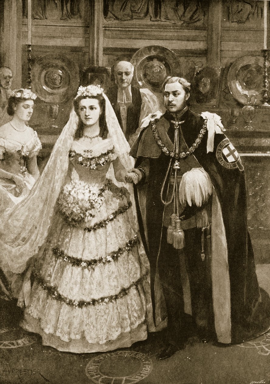 Le Mariage du Prince de Galles avec la Princesse Alexandra de Danemark à la Chapelle Saint-Georges, Windsor, le 10 mars 1863, de 