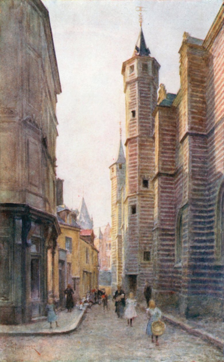 The Vieille Boucherie, Antwerp (colour litho) - Amedee (after) Forestier