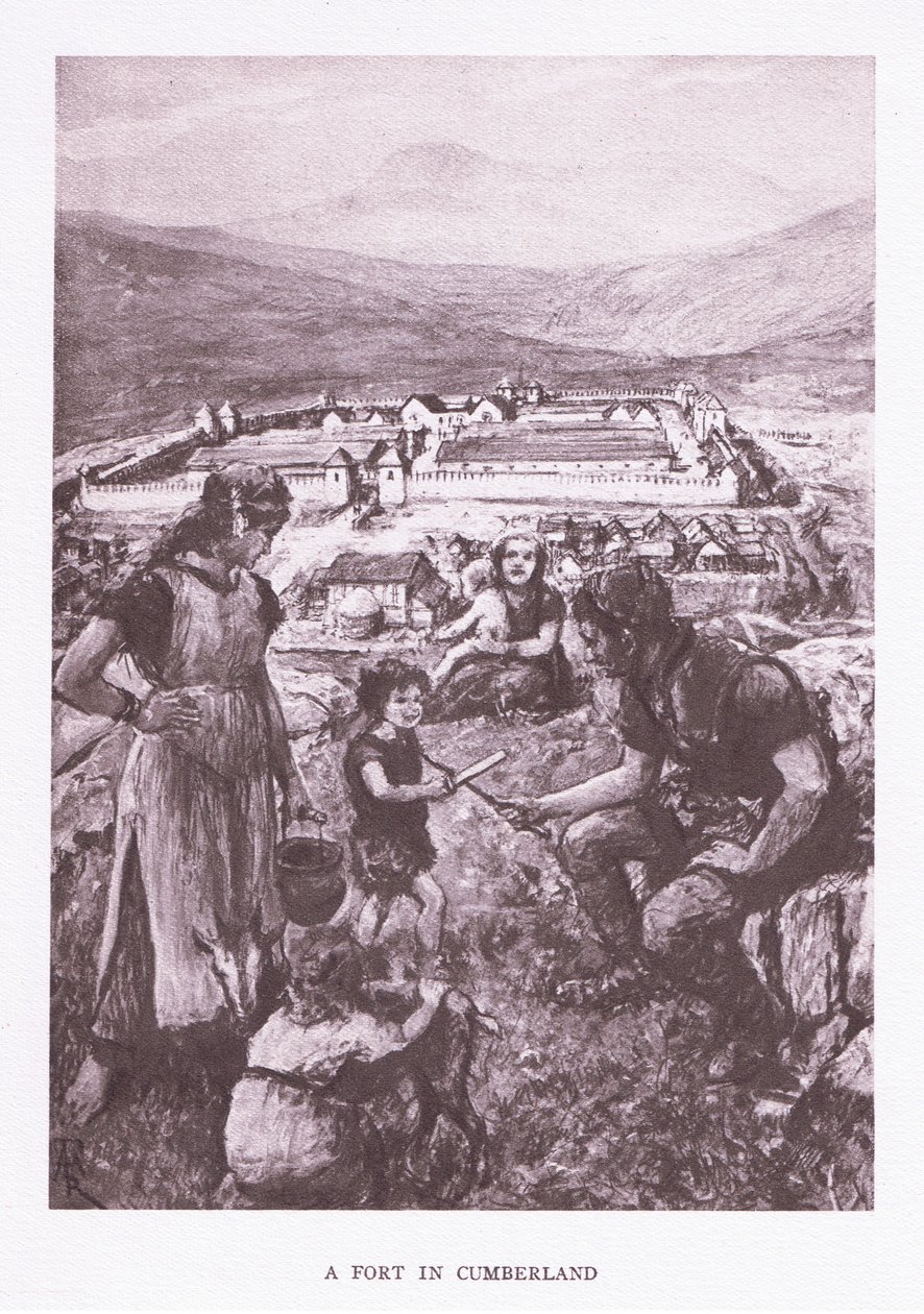Un fort en Cumbria, illustration de The Roman Soldier, 1928 - Amedee Forestier