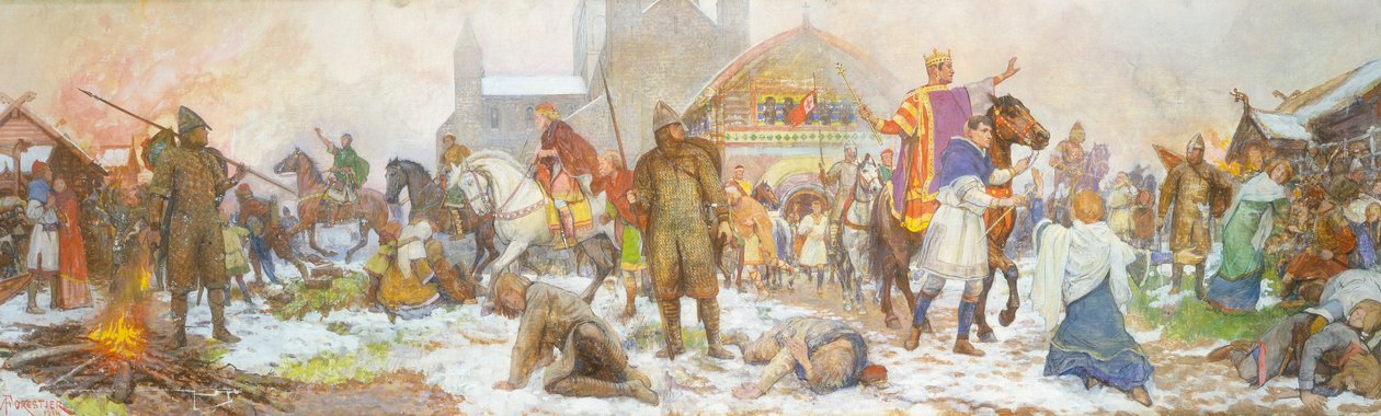 Épisode lors du couronnement de Guillaume Ier, Londres, jour de Noël, 1066, début du XXe siècle - Amedee Forestier
