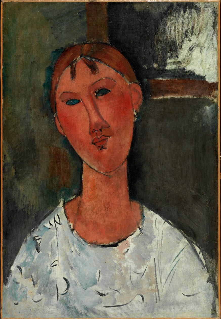 Fille en blouse blanche, vers 1915 - Amedeo Modigliani