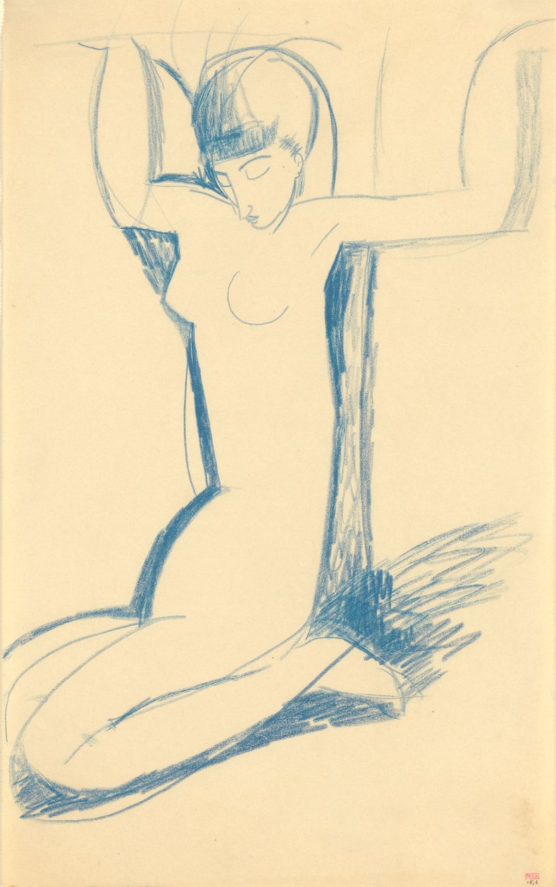 Cariatide bleue agenouillée, vers 1911 - Amedeo Modigliani