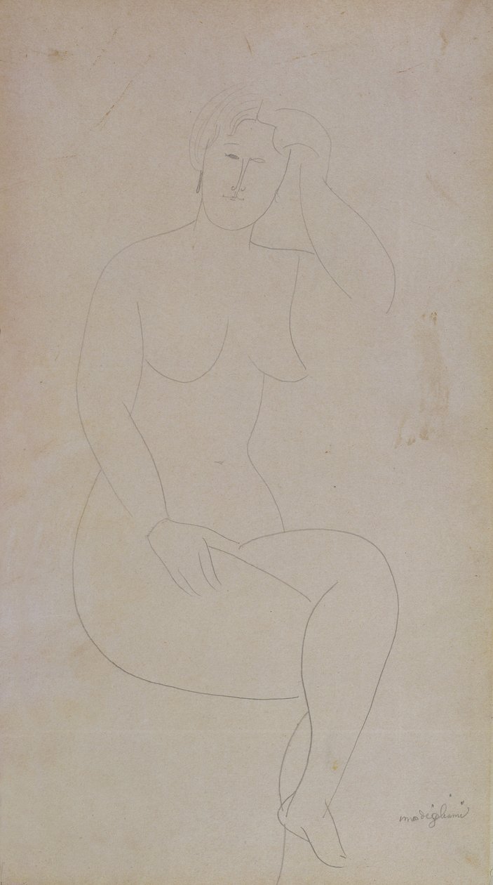 Fille nue debout (jambes croisées) - Amedeo Modigliani