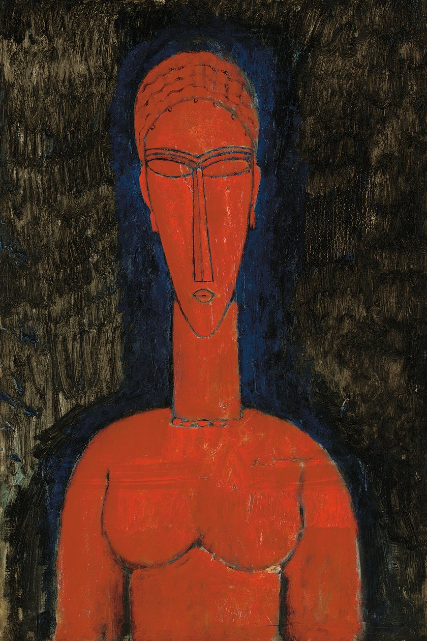 Buste rouge, Caryatide - Amedeo Modigliani