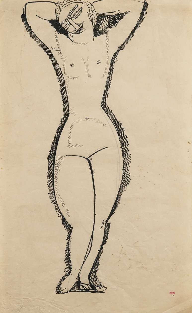 Nu debout avec les bras levés (Anna Akhmatova) - Amedeo Modigliani