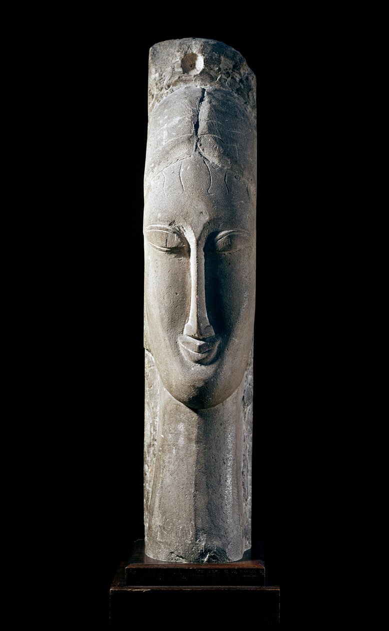 Testa di donna (sculpture par Amedeo Modigliani) - Amedeo Modigliani