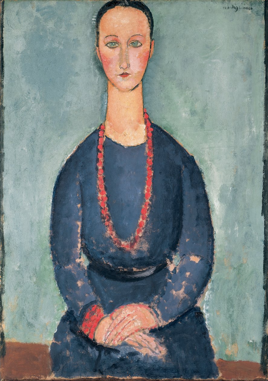 Femme avec un collier rouge, 1918 - Amedeo Modigliani