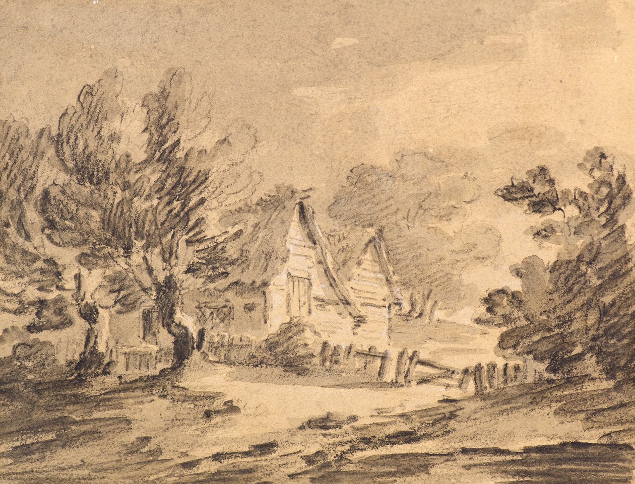 Cottage dans un paysage, c.1805 - Amelia Long