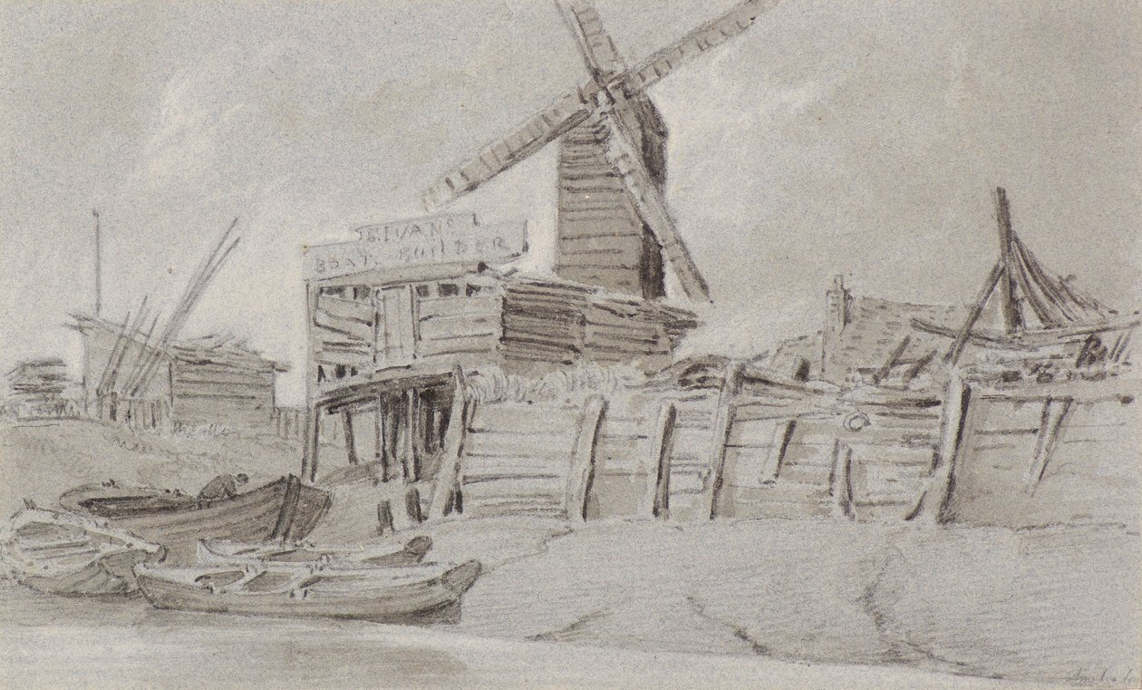 Moulin à vent et chantier naval, c.1803 - Amelia Long