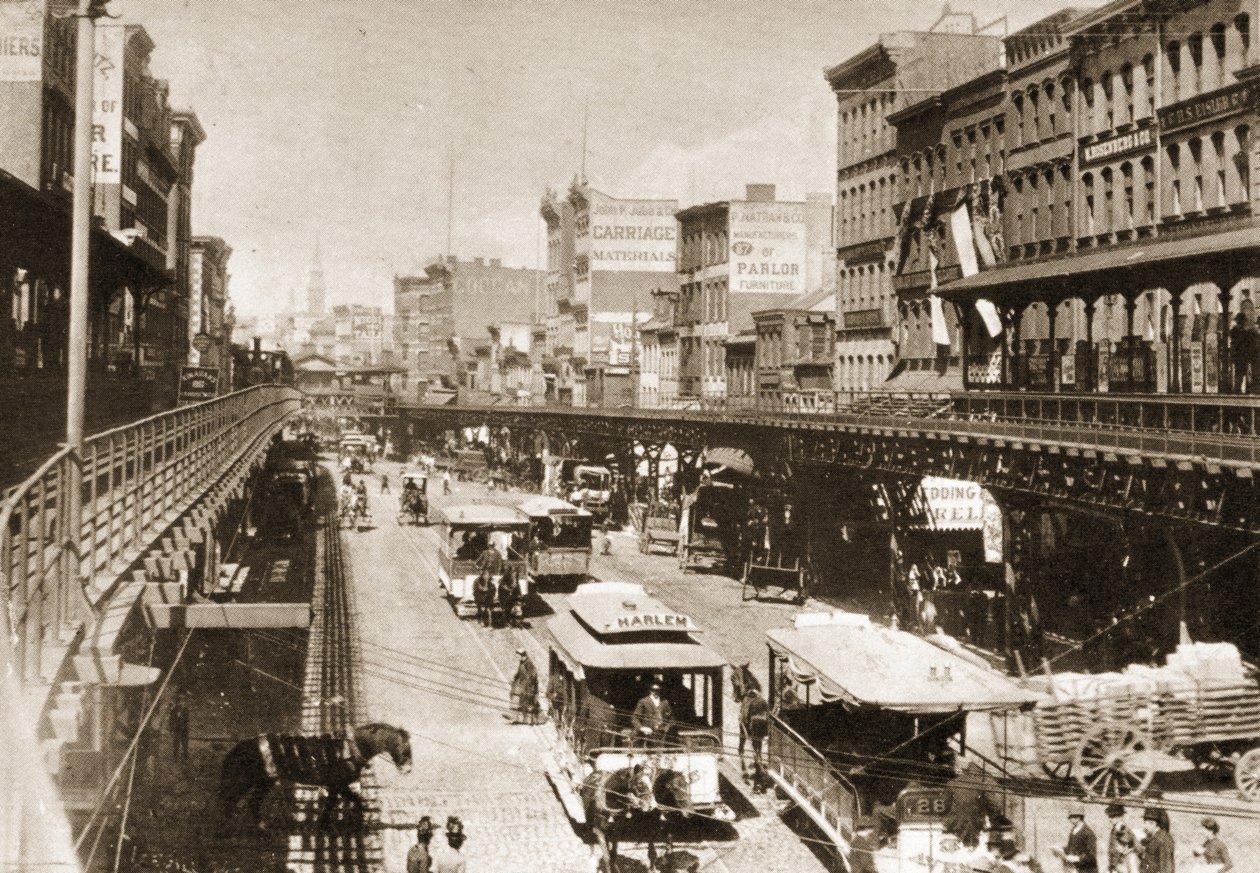 Le Bowery, vue vers le nord depuis Canal Street, New York, 1888 - American Photographer