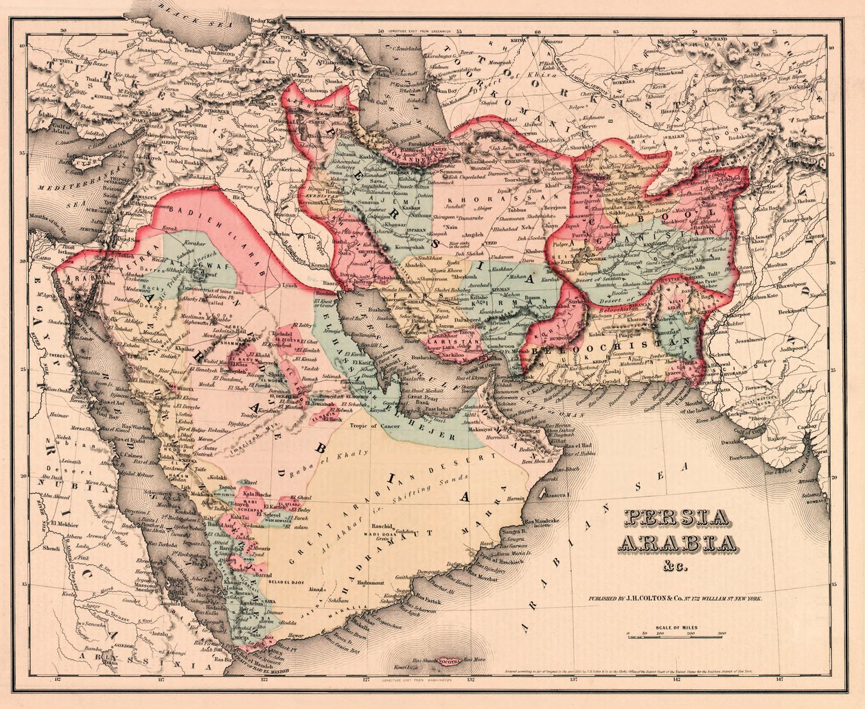 Le Moyen-Orient au milieu du 19e siècle, extrait de l