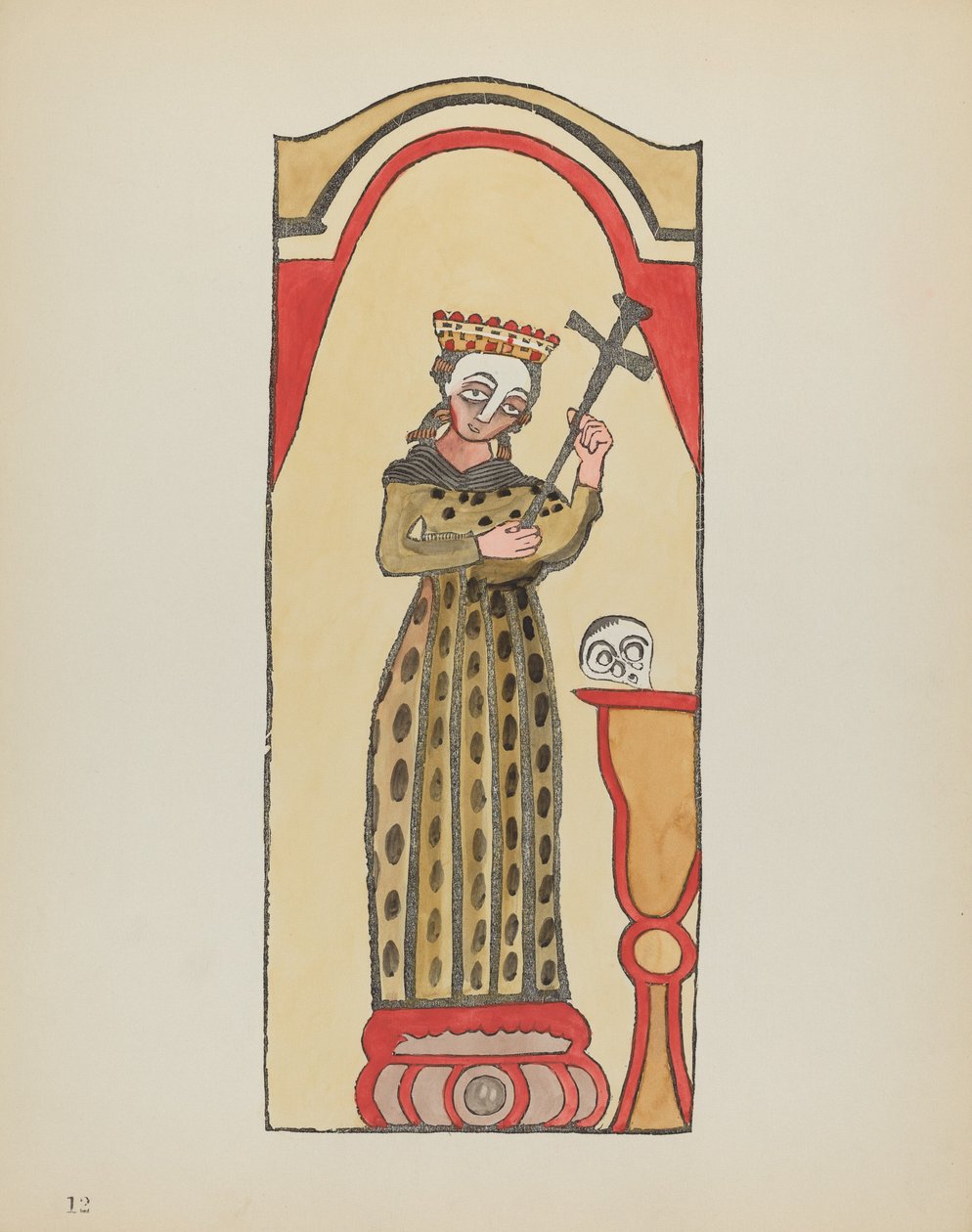 Planche 12 : Sainte Rita : Du portfolio "Dessins coloniaux espagnols du Nouveau-Mexique" - American 20th Century