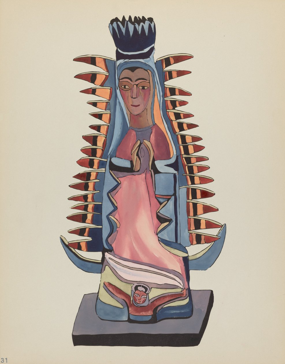 Planche 31 : Notre-Dame de Guadalupe : Du portfolio "Dessins coloniaux espagnols du Nouveau-Mexique" - American 20th Century