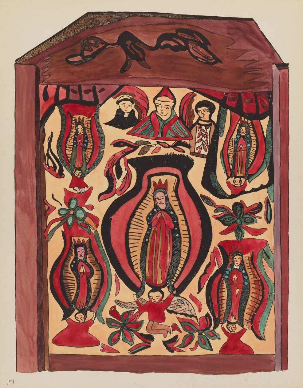 Planche 32 : Notre-Dame de Guadalupe : Du portfolio "Dessins coloniaux espagnols du Nouveau-Mexique" - American 20th Century