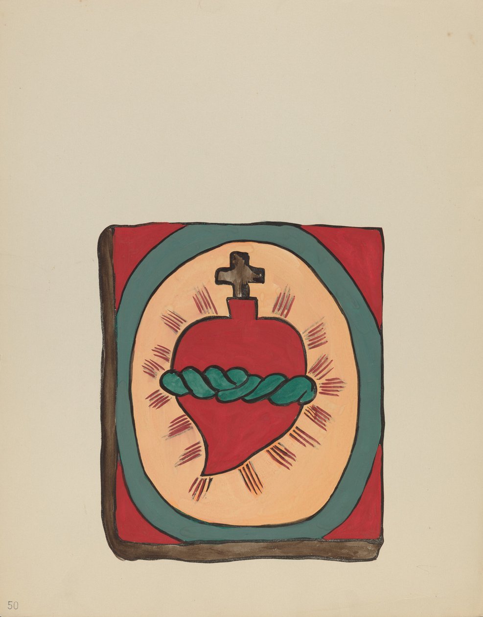 Planche 50 : Sacré-Cœur : Du portfolio "Dessins coloniaux espagnols du Nouveau-Mexique" - American 20th Century