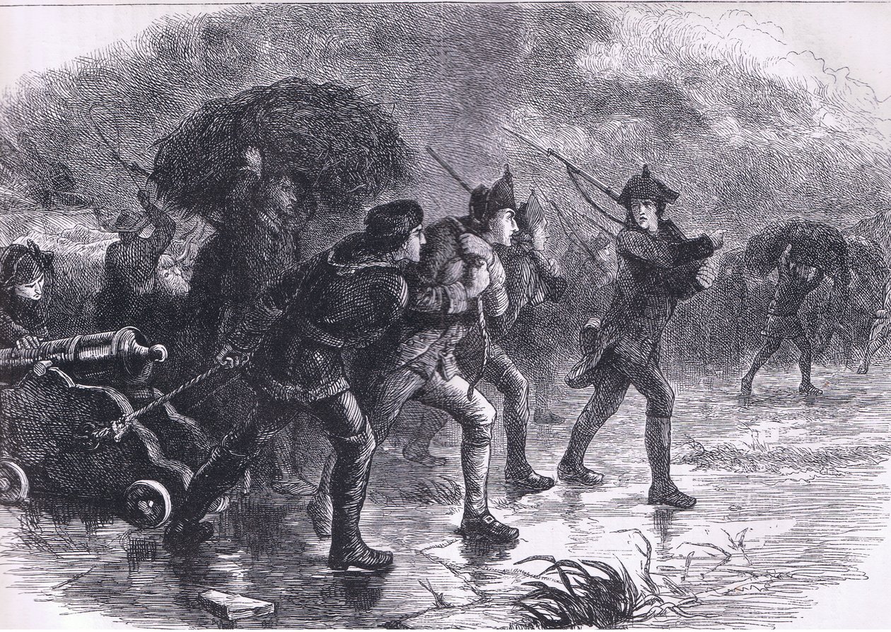 Manœuvres nocturnes des Américains à Boston, illustration de l