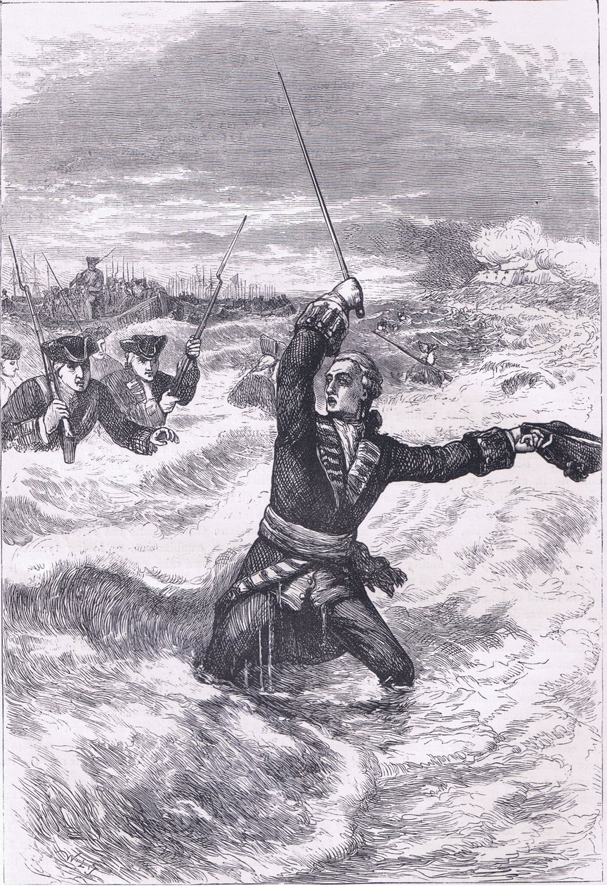 Débarquement de Wolfe à Louisbourg, illustration de l