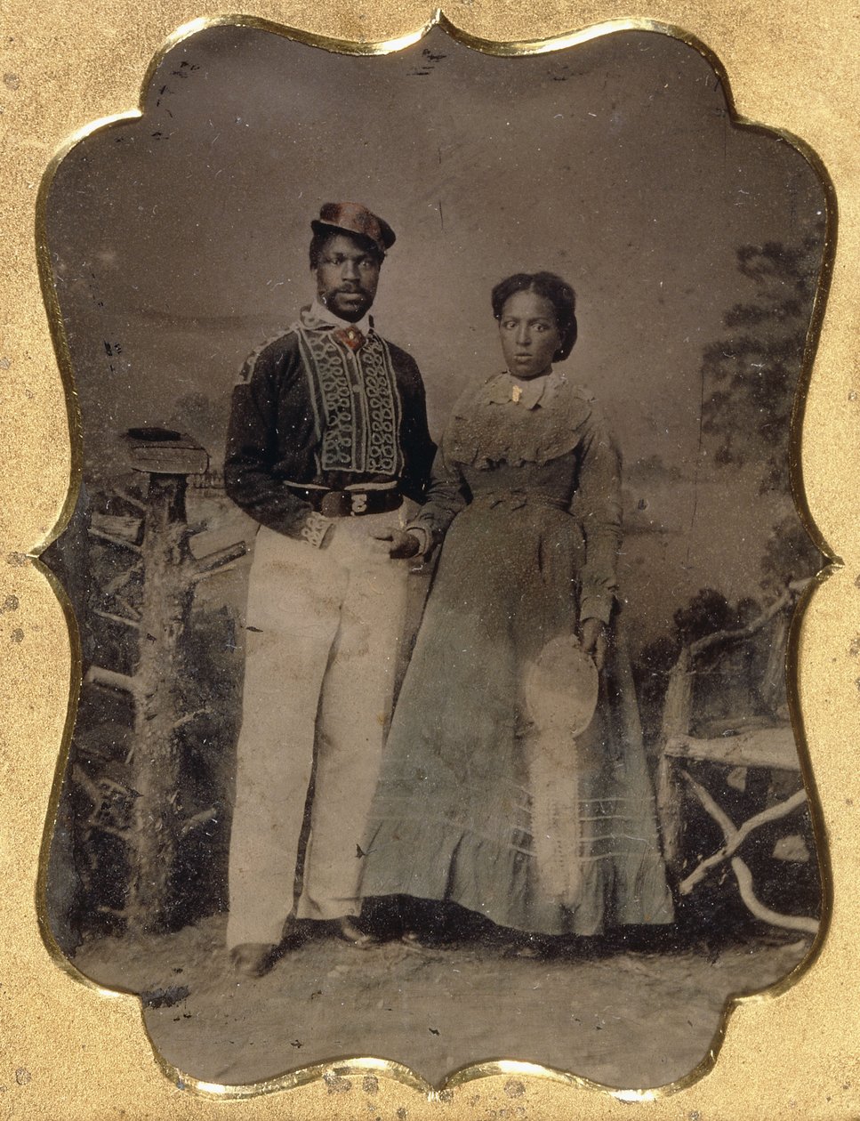 Pompier et mariée, vers 1860 - American Photographer