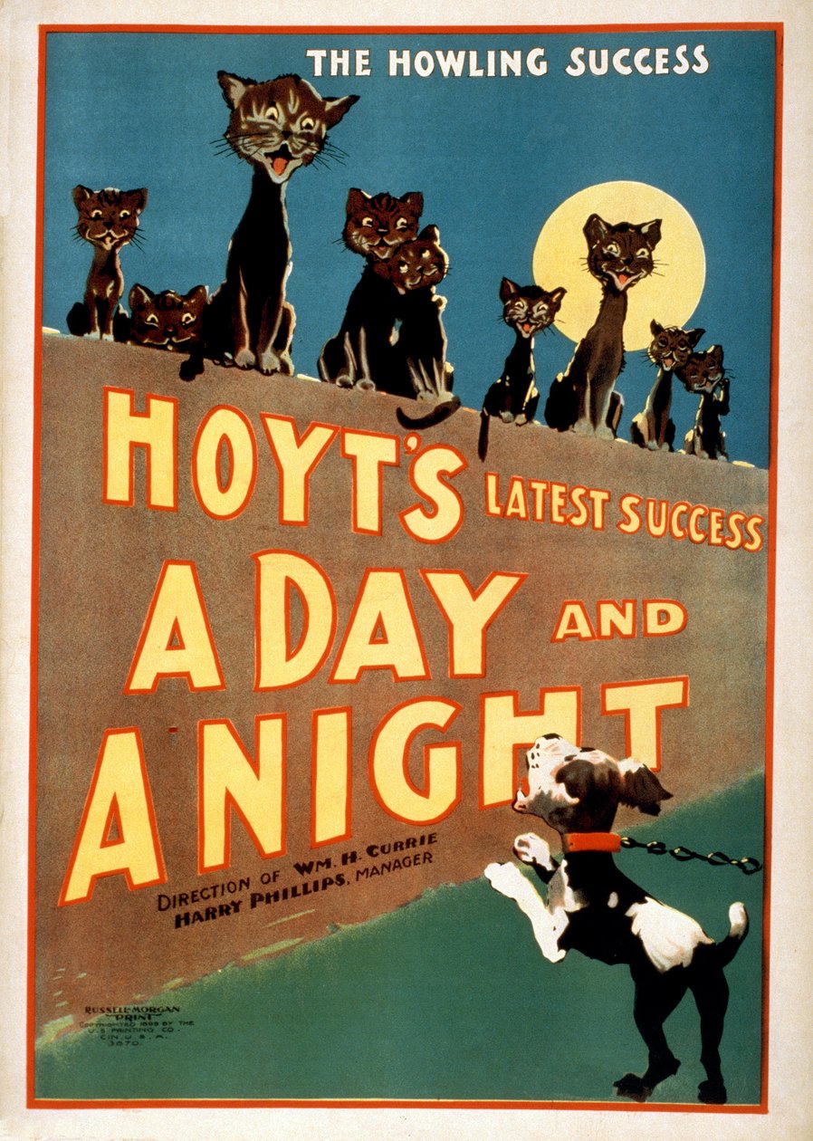 Publicité pour A Day and a Night de Charles Hoyt, pub. 1899 - American School