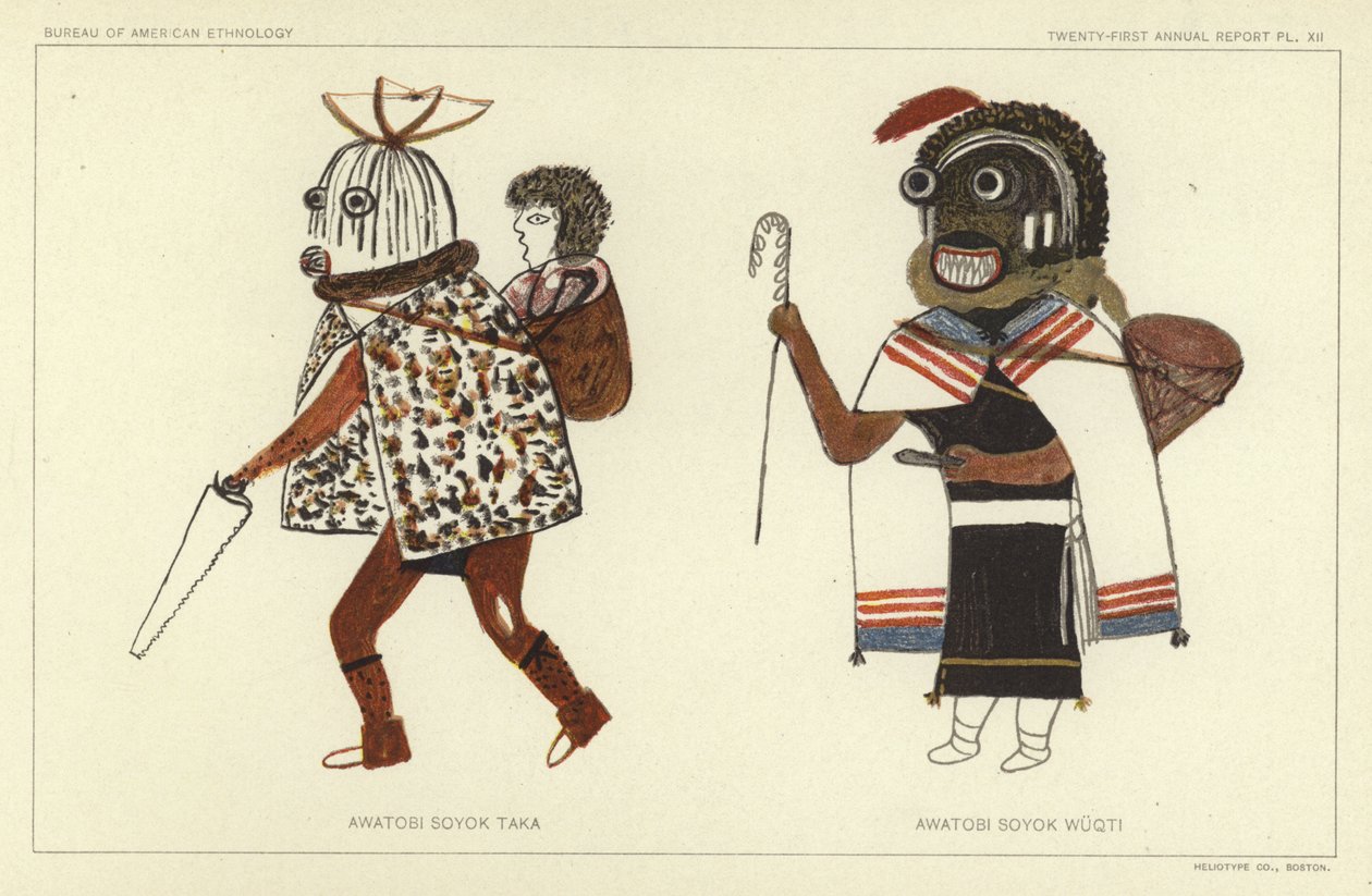 Awatobi Soyok Taka, Awatobi Soyok Wuqti (lithographie couleur) - American School