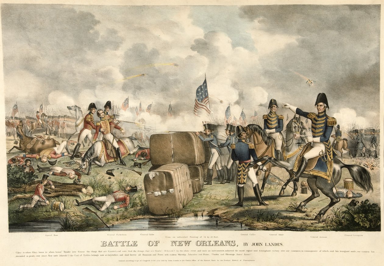 Bataille de la Nouvelle-Orléans, pub. 1840 - American School