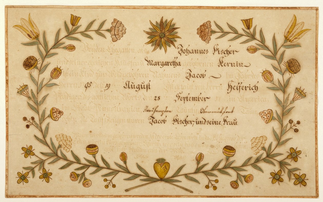 Certificat de naissance et de baptême - American School