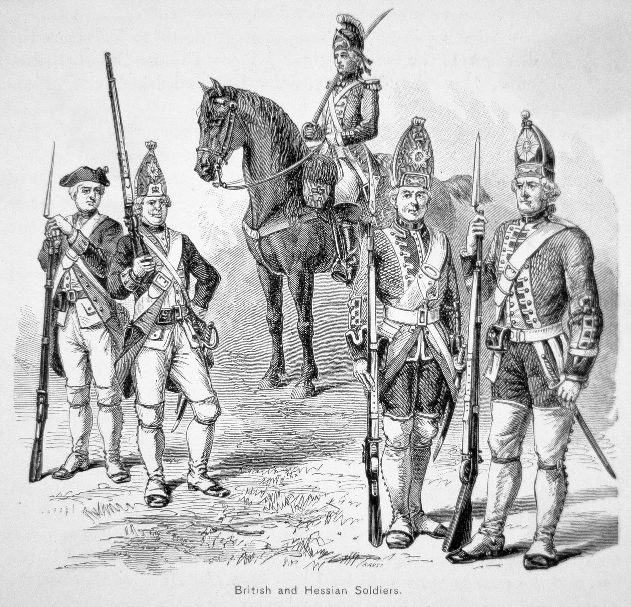 Soldat britannique et hessois, pendant la guerre d